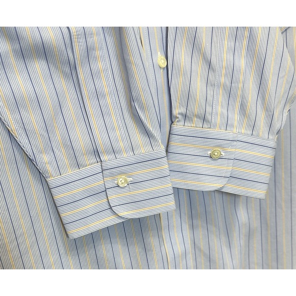 Brooks Brothers Regent Blue Stripe Button Down Dress Shirt Mens 16 1/2 36 - Picture 4 of 9